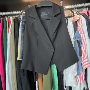 Kenneth Cole Women's Black Blazer Vest
